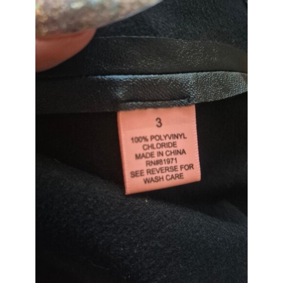 Noveau Pink Dresses & Skirts - Noveau Pink Black Faux Leather Skater Skirt Size 3